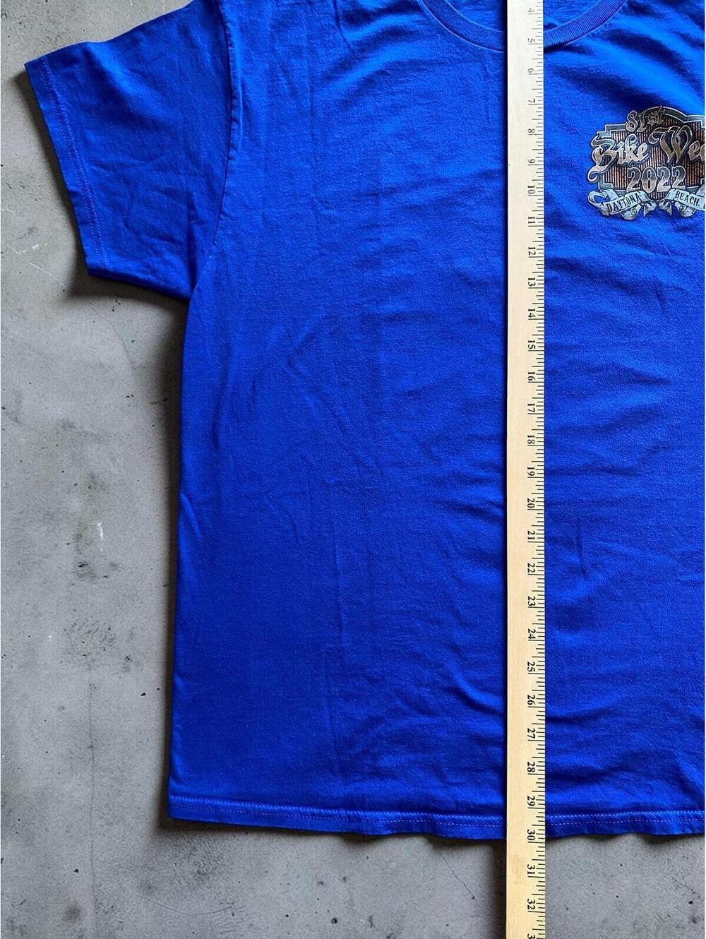 Men T-Shirt XL Regular Fit Blue Cotton 81st Daytona Bike Week 2022 Motorcycle - Picture 2 of 4